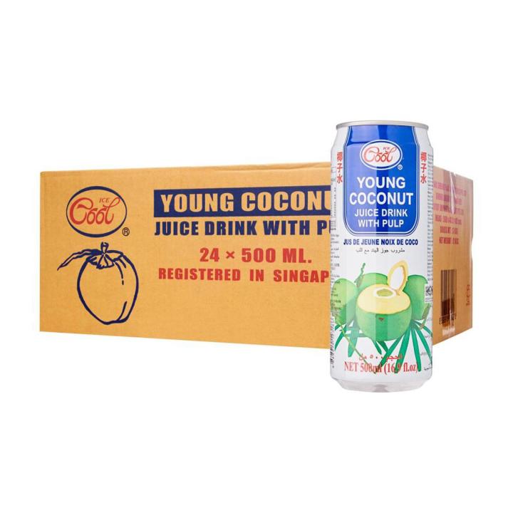 Ice Cool Young Coconut Juice With Pulp 500mL x 24