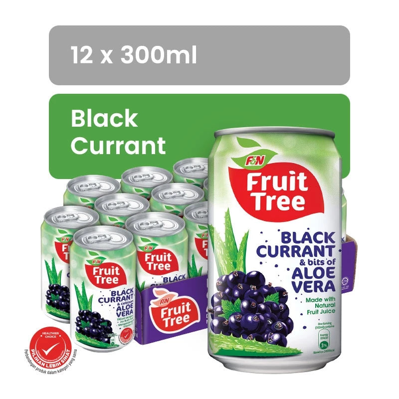 F&N Fruit Tree Blackcurrant & Aloe Vera 300mL x 12