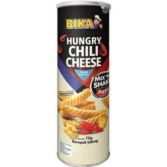 Bika Mix 'N' Shake Prawn Crackers (Hungry Chilli Cheese) 70g x 12