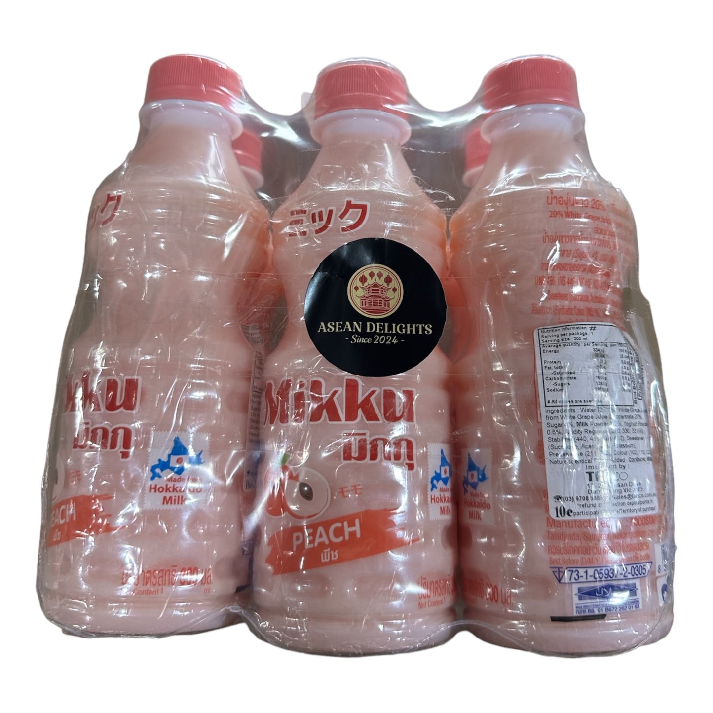 Mikku Yoghurt Peach Flavour 300ML 6pk