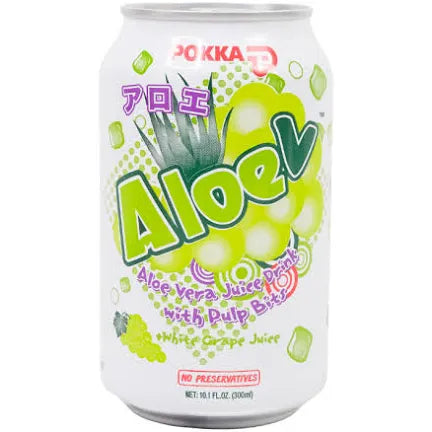 Pokka Aloe White Grape Can 300ML 6pk