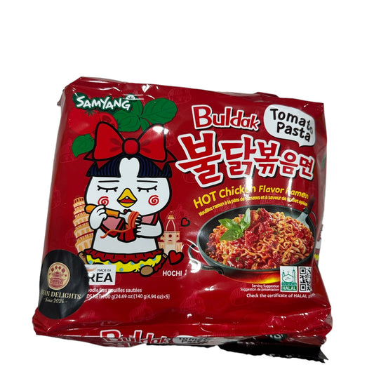 Samyang Buldak Hot Chicken Flv Ramen Tomato Pasta 5pk